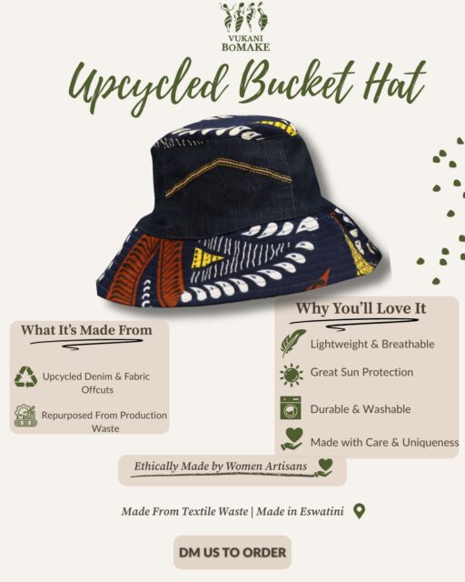A relevant and stylish culmination of repurposed textiles and innovative design.
Our bucket hats are handcrafted from previously loved denim and textile fabric off-cuts — transformed by our women into chic, practical, everyday wear.

DM us to get yours.

#SustainablyMade #MadeLocal #UpcycledFashion #EthicalDesign