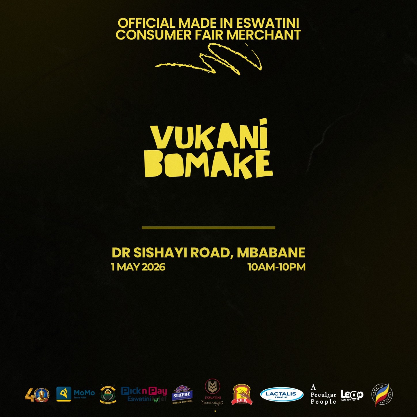 We’re officially in!

Vukani BoMake is honoured and proud to be a confirmed merchant once again at this year's Consumer Fair to be held on the 1st of May.

Come visit our stall to see our sustainably made products that breathe new life into discarded materials.

📍 Find us at Dr Sishayi Road, Mbabane
🗓 1 May 2026

Come shop consciously. Come, support women-made crafts.

See you all there!

#VukaniBoMake #ConsumerFair2026 #SustainableFashion #WomenInBusiness
