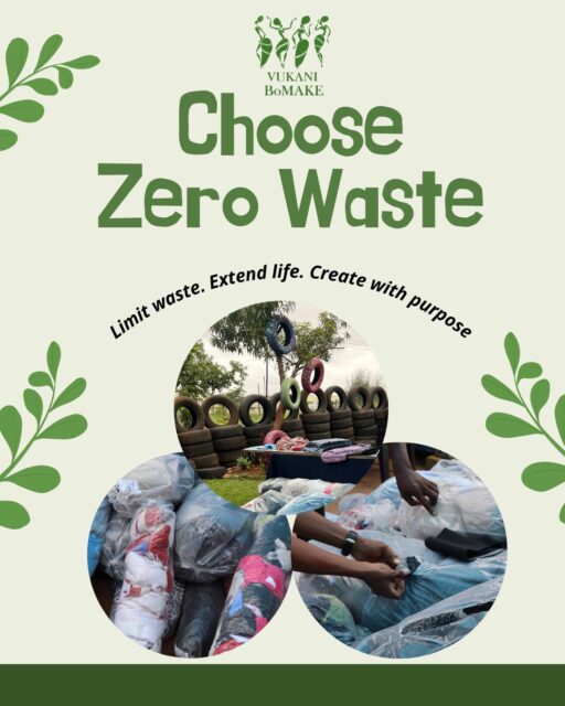 This International Zero Waste Day, Choose Zero Waste. Choose Purpose. 🌍

At Vukani BoMake, waste is the genesis of our creation.
We recycle old tyres, extend the life of textile waste offcuts, and transform them into something new, useful, and treasurable.

♻️ Limit waste.
🧵 Extend life.
✨ Create with purpose.

#InternationalZeroWasteDay #ChooseZeroWaste #VukaniBoMake #SustainableFashion #Upcycling #CircularEconomy #FromWasteToTreasure #EcoLiving #WomenCreatingChange
